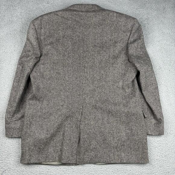 Vintage Burberrys Wool Tweed Blazer Sport Coat Men’s Gray Jacket 44R Old Money - Picture 14 of 15